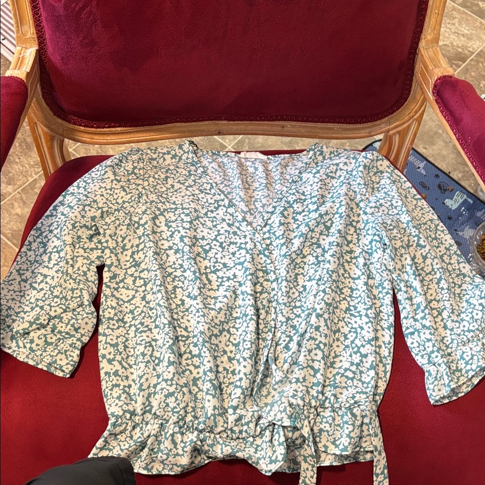 Sienna Sky Blue Floral Blouse